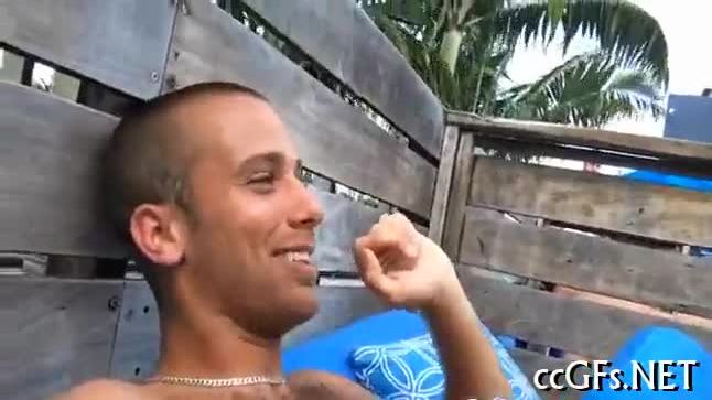 Teen rides knob on camera